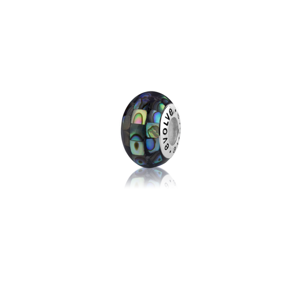 500150 evolve sterling silver charm lkp006 paua mosaic