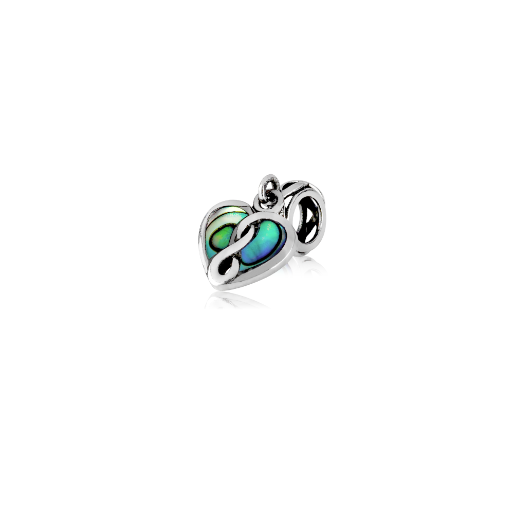 500155 evolve sterling silver charm lkp007 eternity paua heart