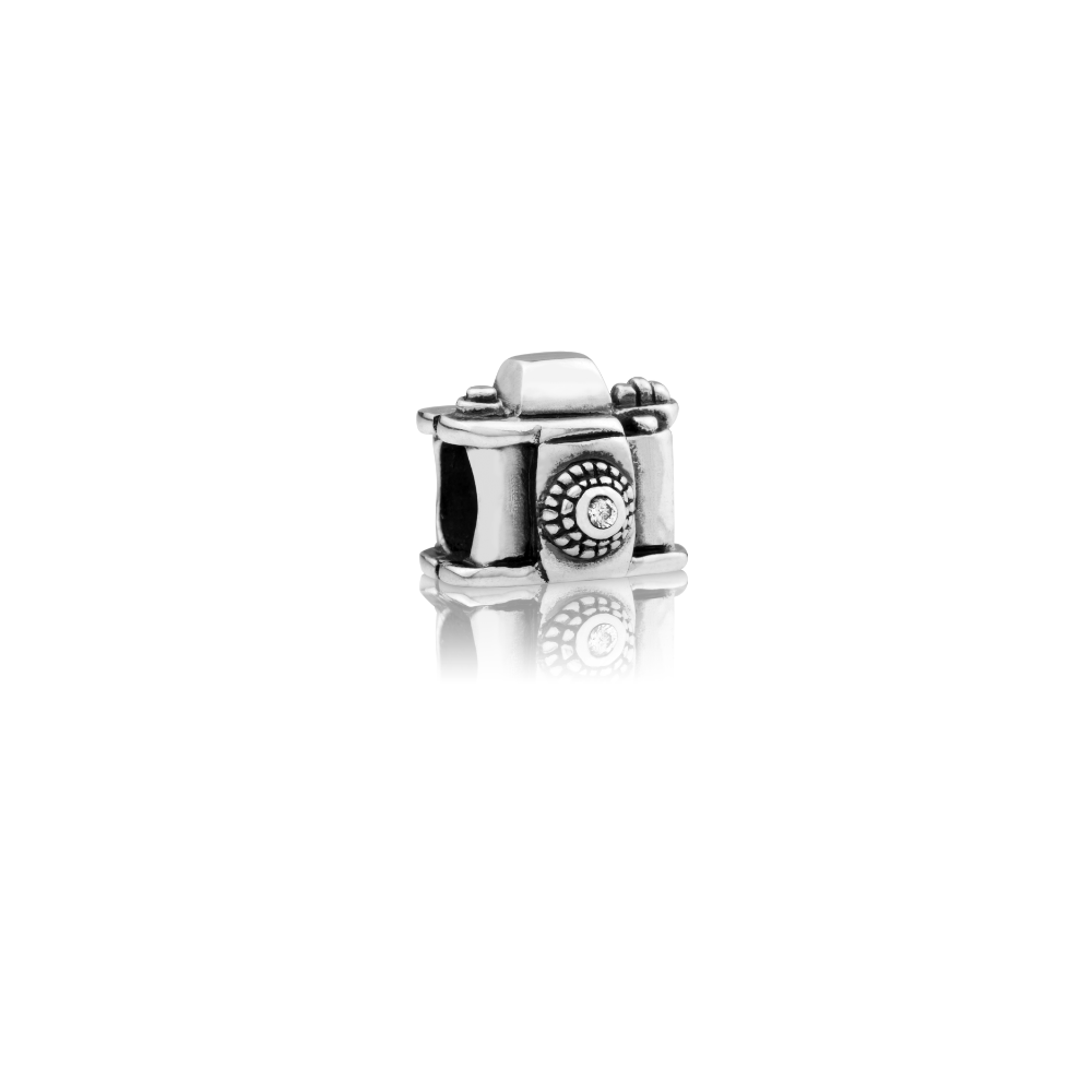 Evolve Stg CZ Traveller's Camera Charm Bead