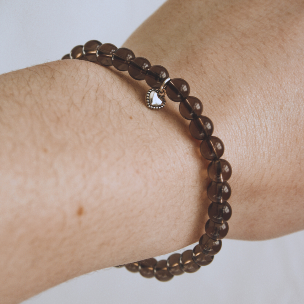 La Pierre Stg Smokey Quartz Stretch Bracelet