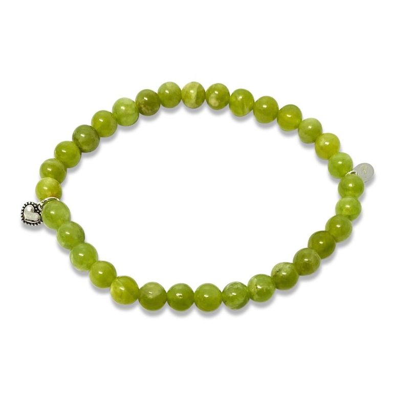 La Pierre Stg Peridot Stretch Bracelet