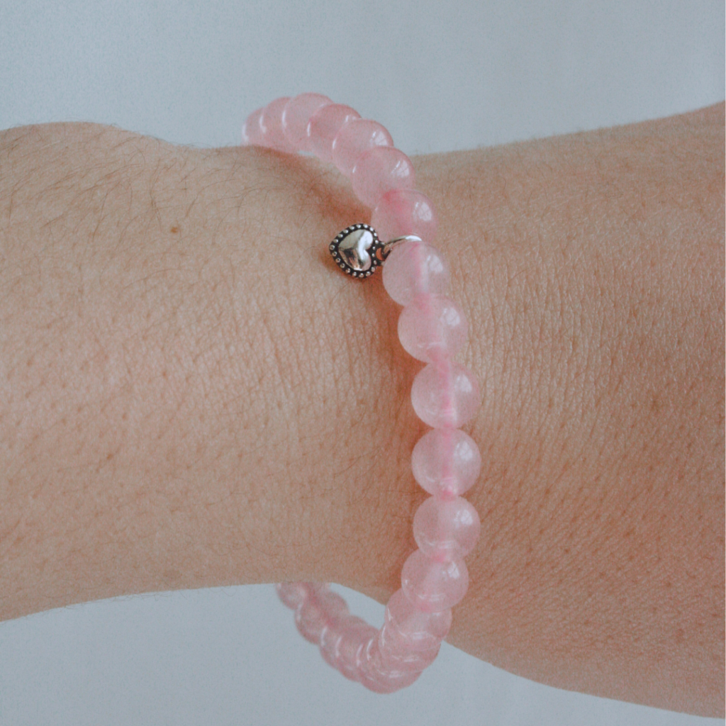 La pierre stg rose quartz stretch bracelet