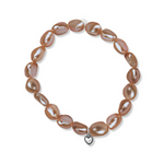 Load image into Gallery viewer, La Pierre Stg Pink Keshi Pearl Stretch Bracelet
