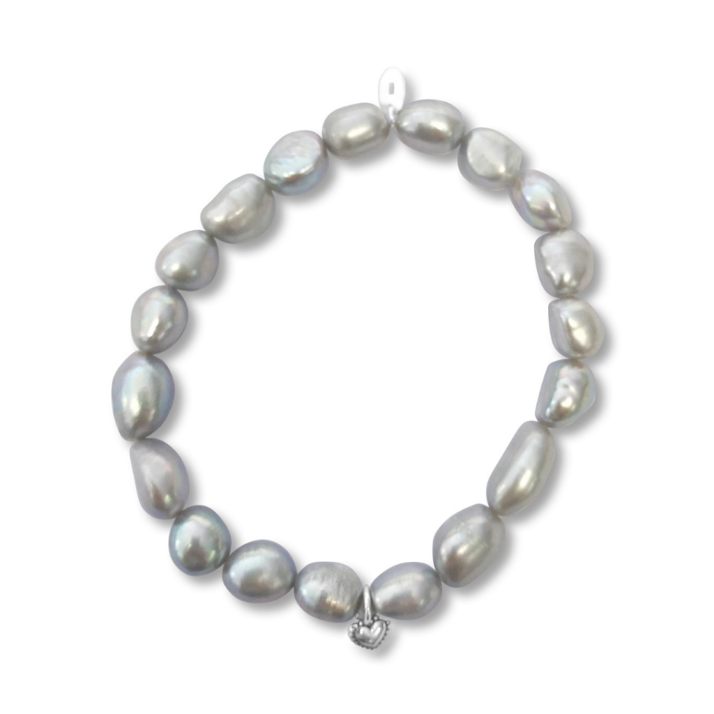 510010 la pierre stg silver keshi pearl stretch bracelet