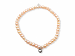Load image into Gallery viewer, La Pierre Stg Pink Freshwater Pearl Stretch Bracelet
