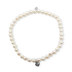 Load image into Gallery viewer, La Pierre Stg White Freshwater Pearl Stretch Bracelet
