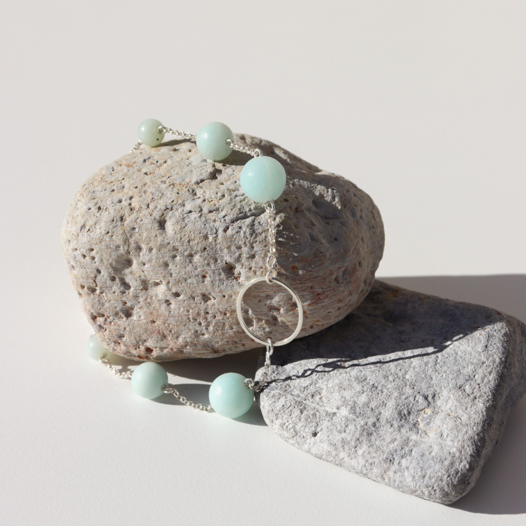 La Pierre Stg Amazonite Bead Bracelet