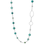 Load image into Gallery viewer, La Pierre Stg Amazonite Bead 85cm Necklace
