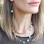 Load image into Gallery viewer, La Pierre Stg Amazonite Bead 50cm Necklace
