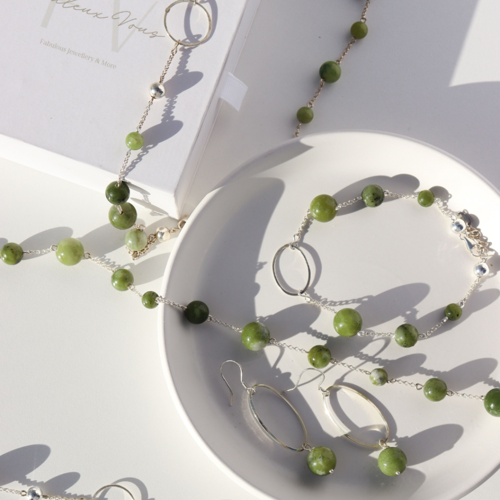 La Pierre Stg Fuchsite Bead 50cm Necklace