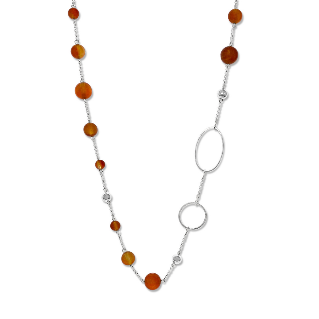510025 la pierre stg carnelian long necklace
