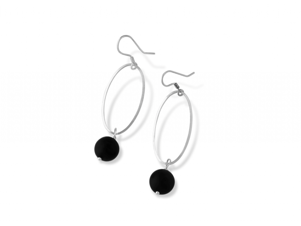 510027 la pierre matte onyx drop earrings