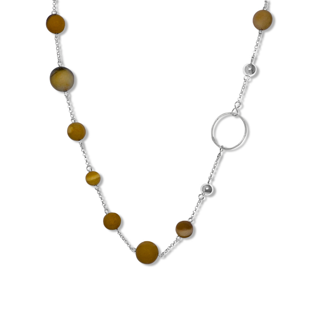 510036 la pierre stg mustard mookaite short necklace