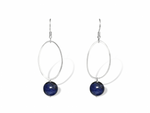 Load image into Gallery viewer, La Pierre Stg Blue Vein Drop Earrings
