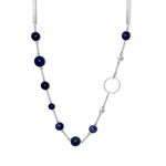 Load image into Gallery viewer, La Pierre Stg Blue Vein Bead 50cm Necklace
