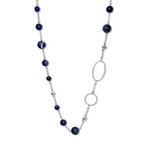 Load image into Gallery viewer, La Pierre Stg Blue Vein Bead 85cm Necklace
