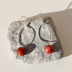 Load image into Gallery viewer, La Pierre Stg Cinnamon Mookaite Drop Earrings
