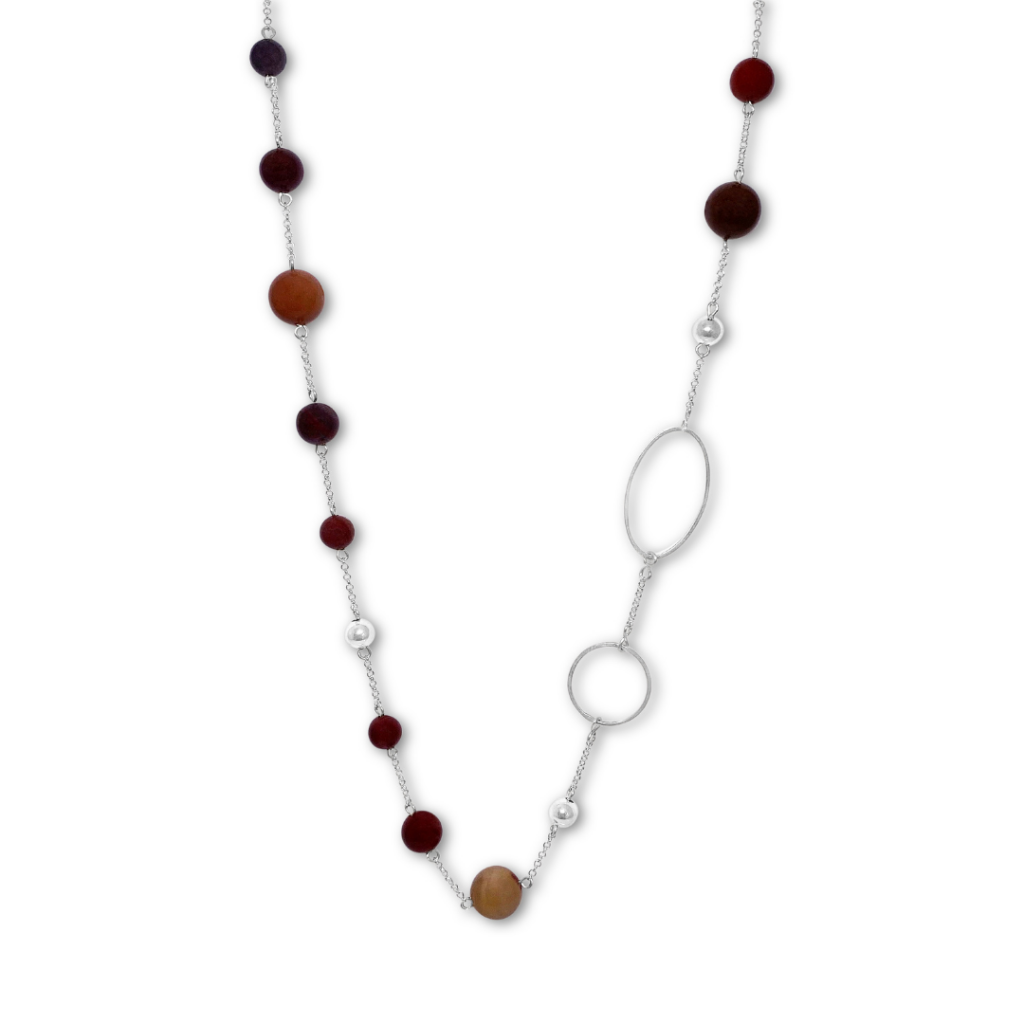 510043 la pierre stg cinnamon mookaite long necklace