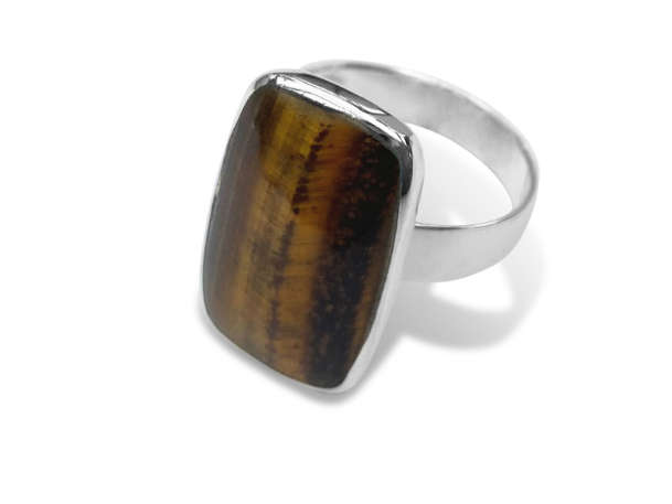 510046 la stele stg tigers eye rectangle rubset ring
