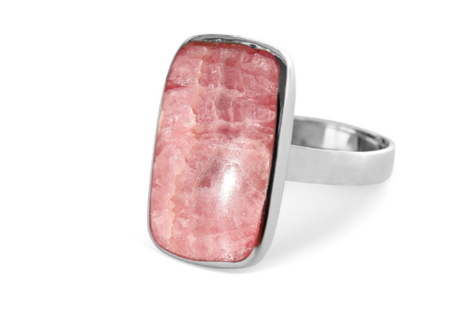 510047 la stele stg rhodochrosite rectangle rubset ring 3