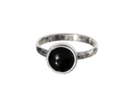 Load image into Gallery viewer, La Stele Stg Black Onyx Round Ring
