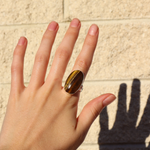 Load image into Gallery viewer, La Stele Stg Tigers Eye Oval Ring
