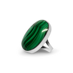 Load image into Gallery viewer, La Stele Stg Green Malachite Oval Ring
