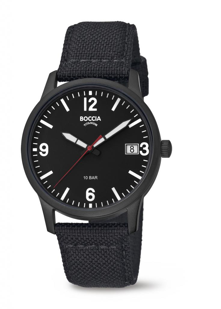 Boccia Gents Titanium Black Plated Quartz Watch