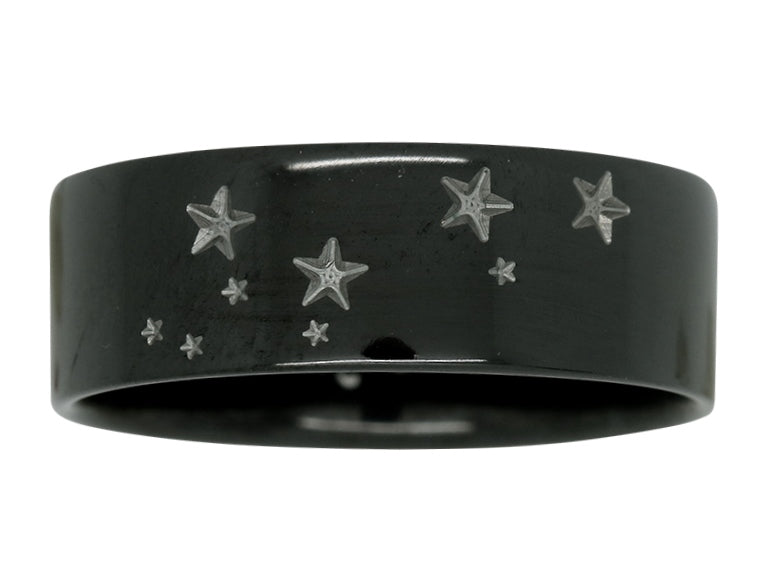 Constellation leo black ziro ring zirconium