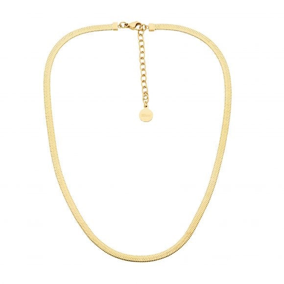 Ellani Gold Plated Stainless Steel 4mm Herringbone Chain
