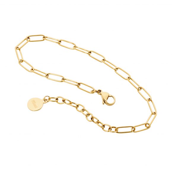 Ellani stainless steel gold plated paperclip bracelet