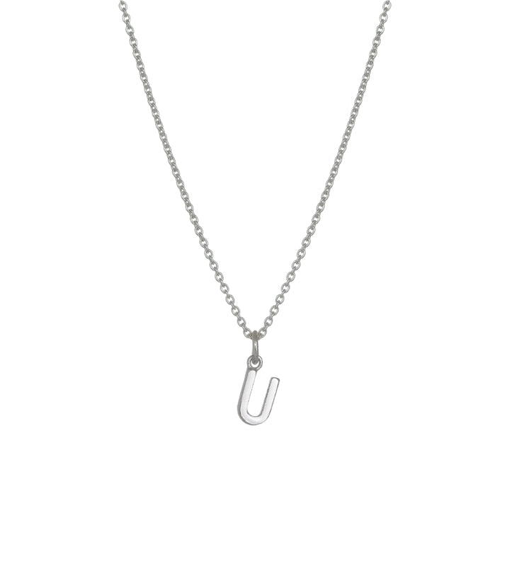 Evolve sterling silver initial 4n50021 mini letter u necklace