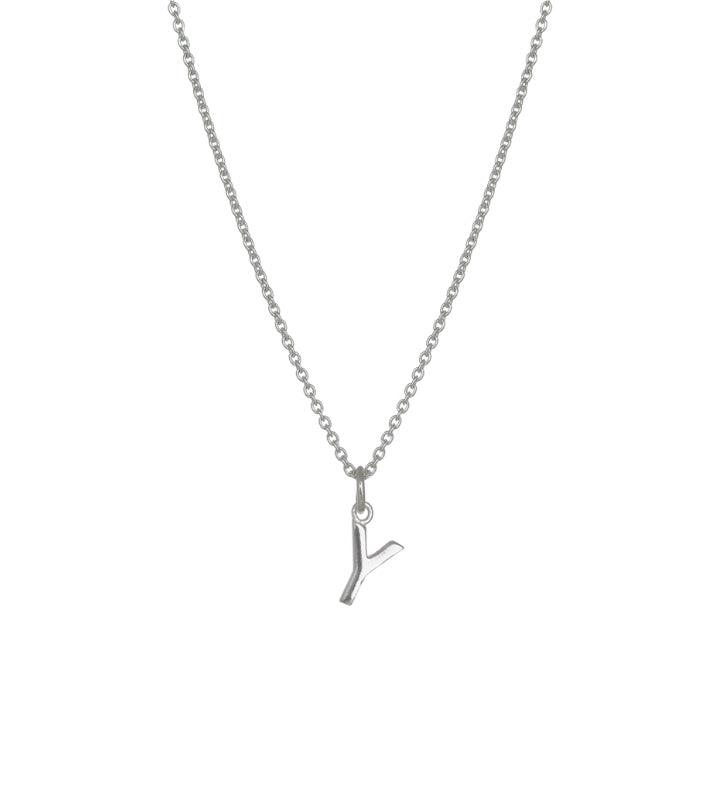 Evolve sterling silver initial 4n50025 mini letter y necklace