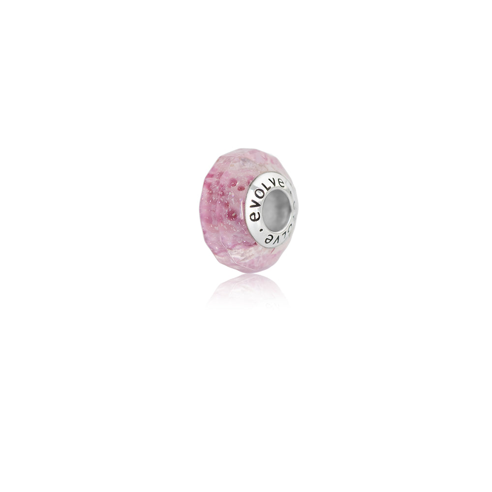 Evolve Sterling Silver Pink Promise Glass Bead