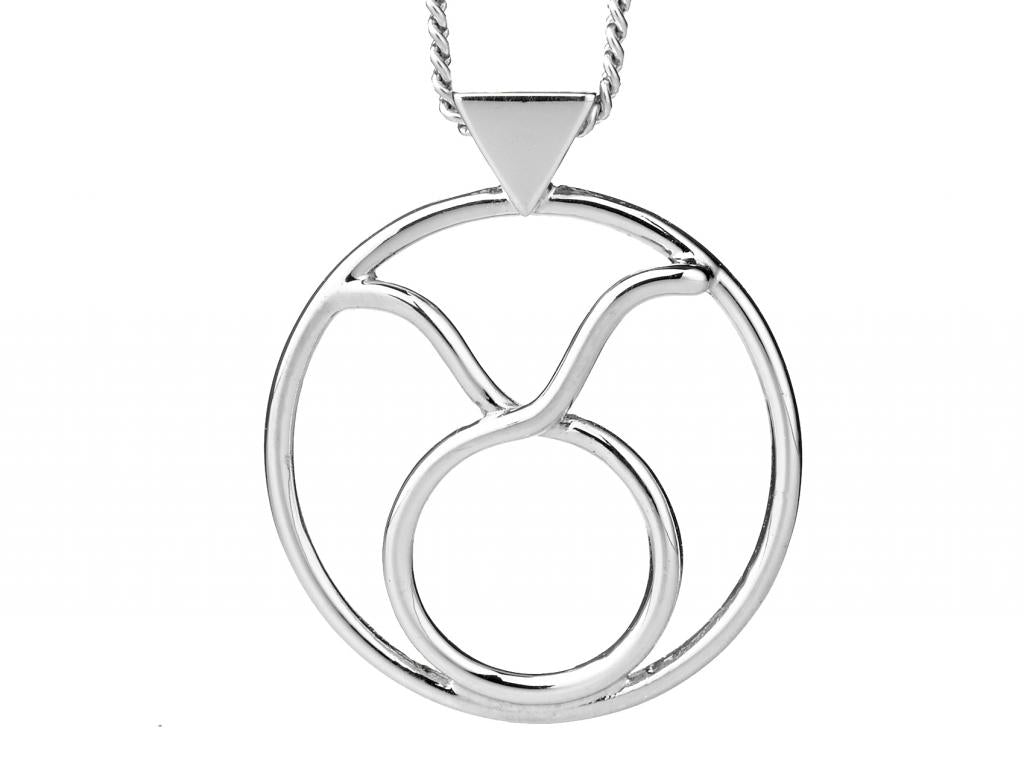 Kw305pn karen walker zodiac taurus pendant sterling silver close up2