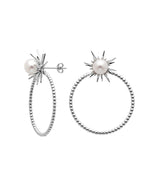 Load image into Gallery viewer, Karen Walker Stg Forbidden Pearl Hoop/Stud Earrings
