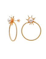 Load image into Gallery viewer, Karen Walker Stg Forbidden Pearl Hoop/Stud Earrings
