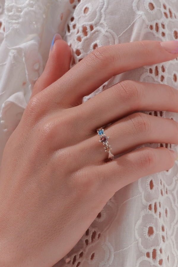Karen walker stg three cz baroque ring