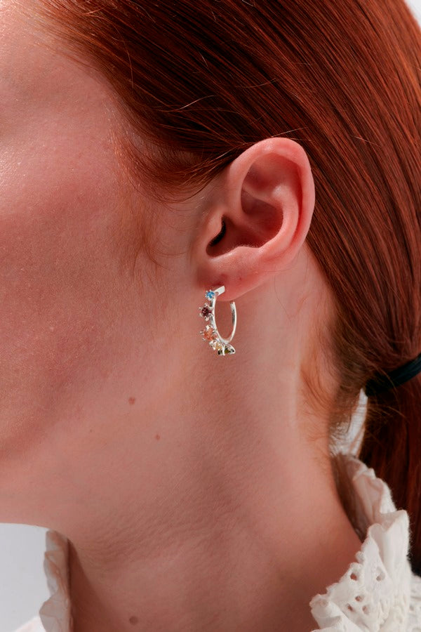 Karen Walker Stg Multi CZ Baroque Earrings