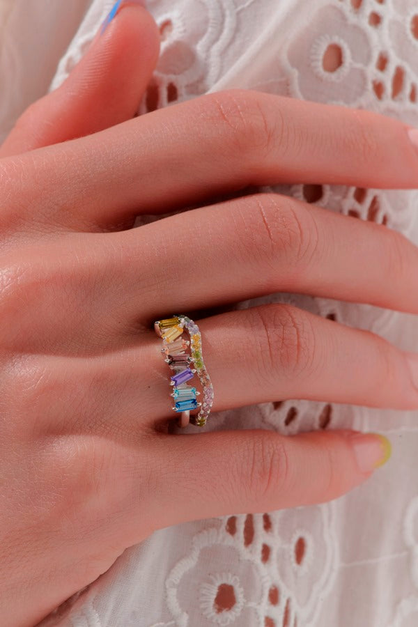 Karen Walker Stg Multi CZ Expressionist Ring