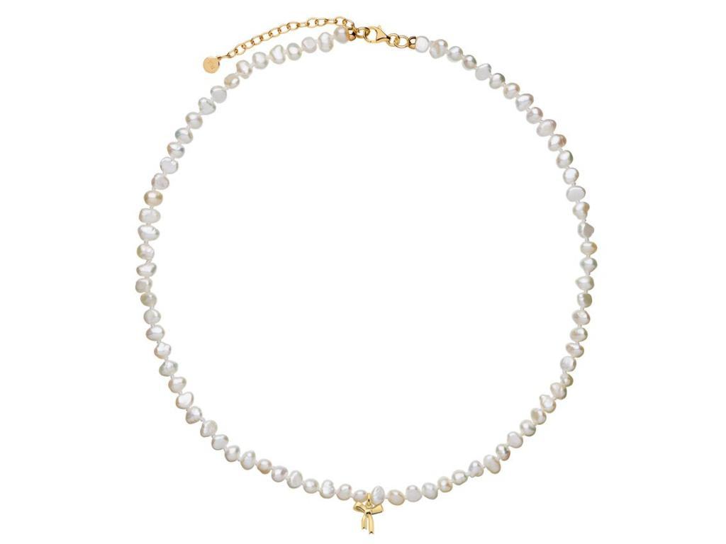 Karen walker stg petite bow with pearls necklace