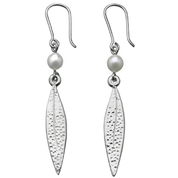 Karen walker cultured pearl leaf earrings kw80er
