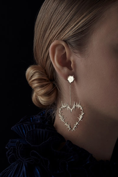 Karen walker stg electric heart drop earring