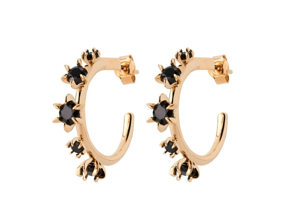 Karen walker stg onyx baroque earrings