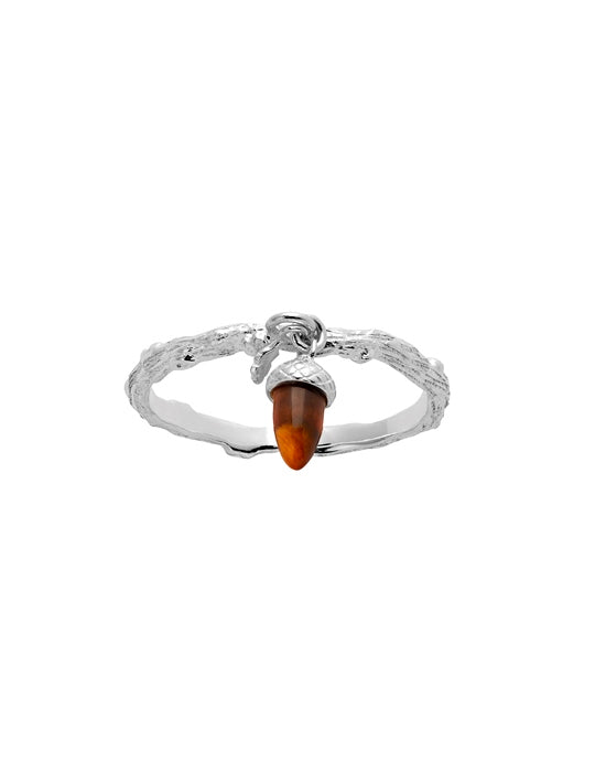 Karen walker micro acorn and leaf charm ring kw362 stg