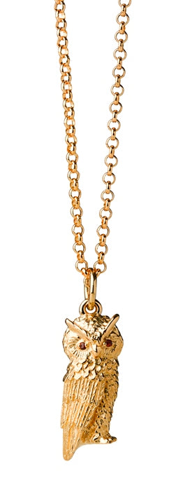 Karen walker stg garnet owl pendant