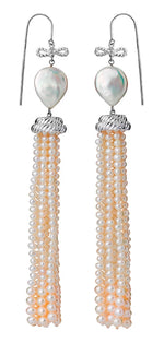Load image into Gallery viewer, Karen Walker Stg Long Love Pearl Drop Earrings
