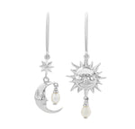 Load image into Gallery viewer, Karen Walker Stg Sun &amp; Moon FW Pearl Drop Earrings
