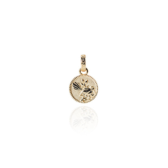 Evolve Stg Gold Plated Fantail Coin Charm