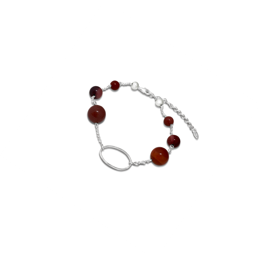 La pierre red mookaite bead bracelet
